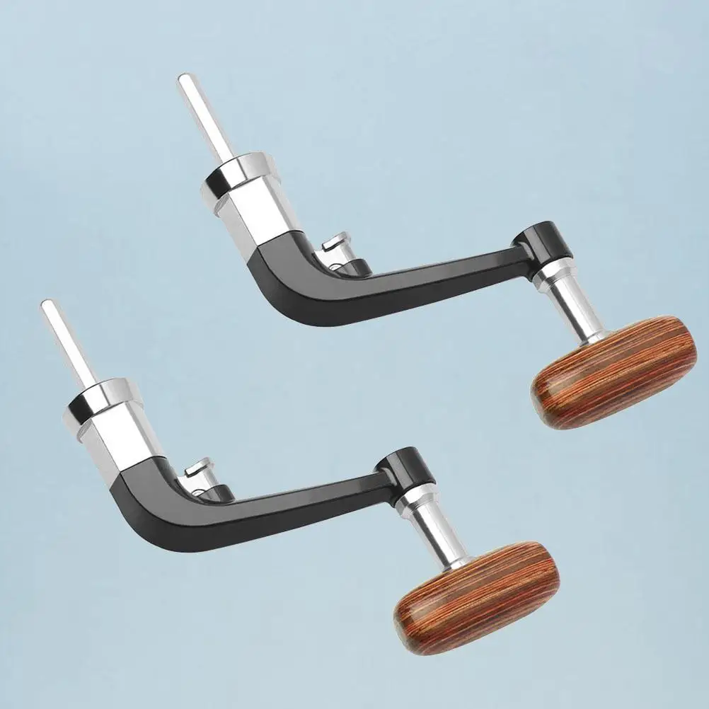 عجلة صيد معدنية معززة بغلاف عالي القوة من الخشب الصلب مقبض ذراع هزاز قابل للطي 90 ° اضغط على زر قارب المحيط #5