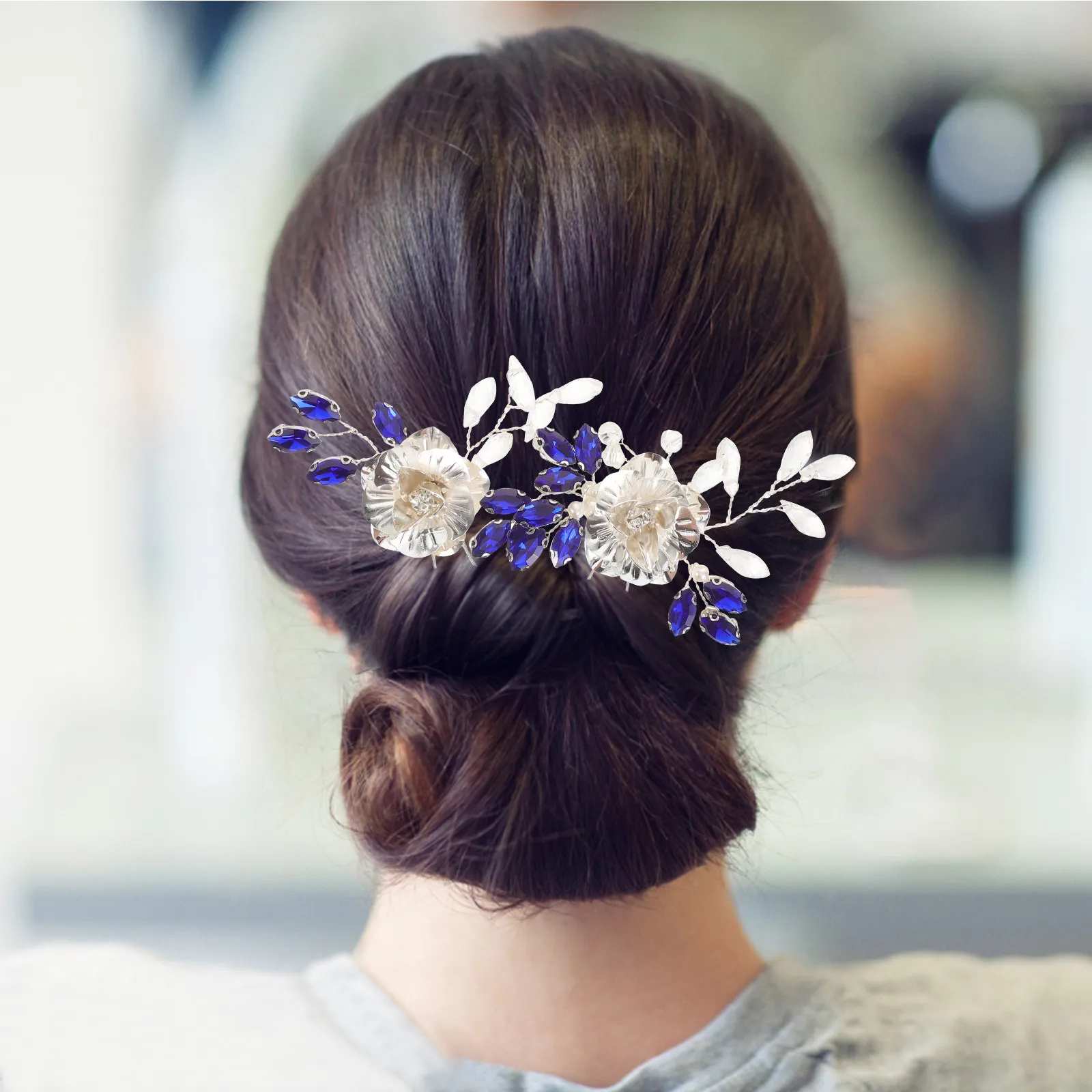 

2pcs Wedding Pins Vintage Silver Rhinestone Bridal Hair Clips Lightweight Secure Fit For Bride Hair Accessories Party Styling