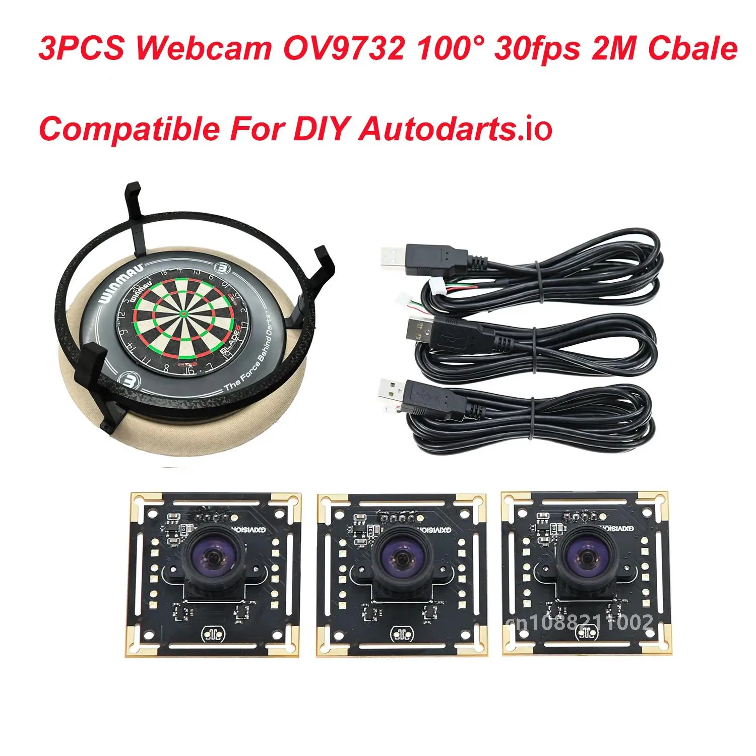 GXIVISION USB Camera Module IMX179 /OV2735/ OV9732 100 Degree 30fps 2M Cbale No Distortion,Compatible For Autodarts.io Scoring