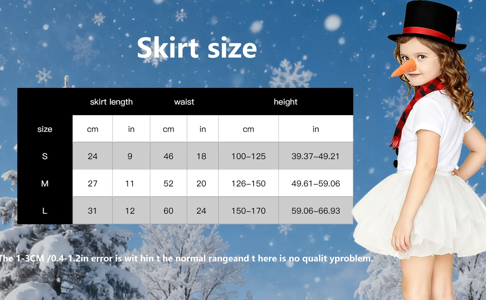 Boys Girls Snowman Christmas Costume Set Snowman Hat Carrot Nose Scarf White Tutu Skirt 3 Balls Christmas Cosplay Costume Props
