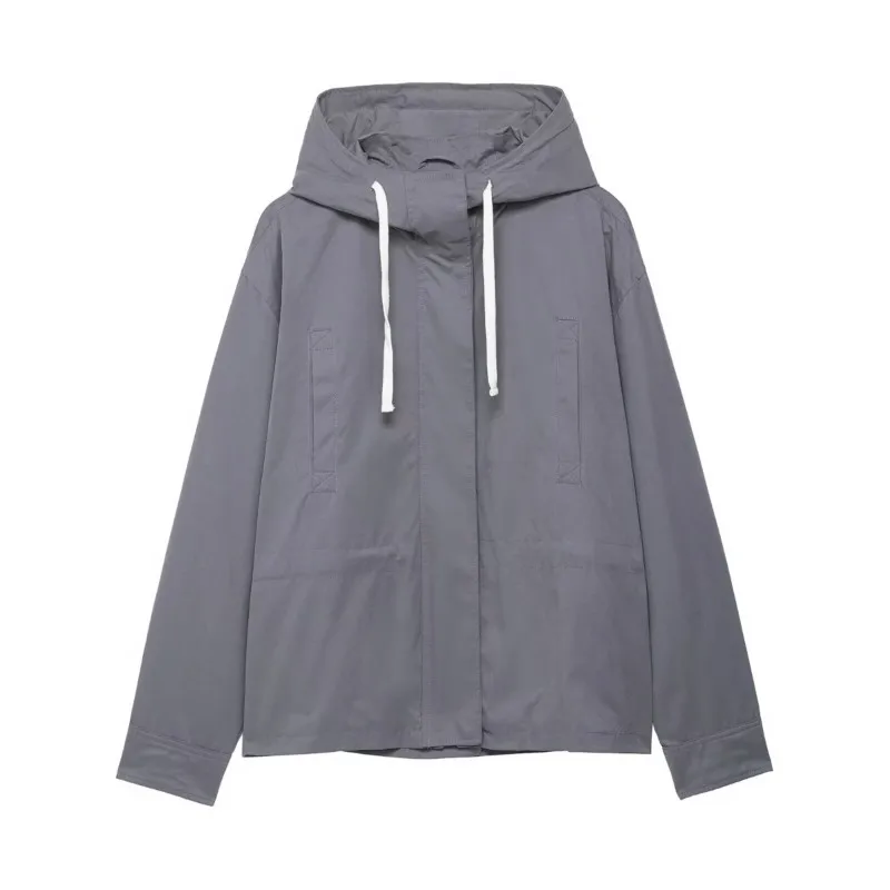 Frauen Mittlere Taille Hosen Set Casual Herbst Hoher Kragen Langarm Mit Kapuze Jacke Cargo Culottes mit Kordelzug Weibliche Outfit