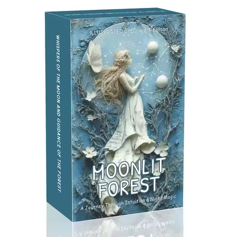54 Cards Moonlight Forest Oracle Deck, 13x8 Cm, Discover Your True Thoughts, Wildlife Guardian Card Game, Revealing Spirituality