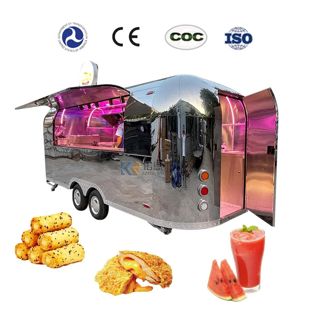 

Concession Street Food Cart Shaved Ice Mobile Trailer Food Trucks Mobile Bar Trailer Air stream Food Truck