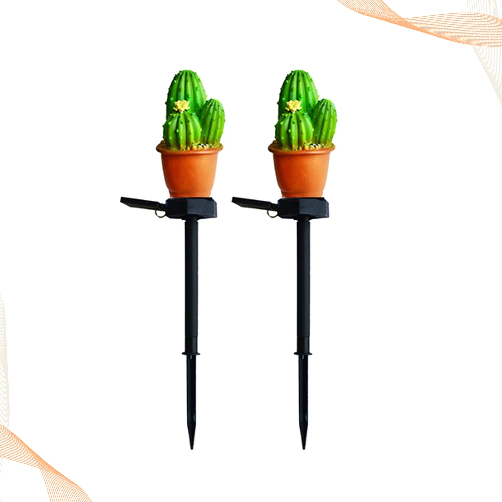 

2Pcs Solar Power Cactus Floor Lamp Waterproof Garden Light Landscape Lighting Outdoor Decorative Yard Pathway Lawn Lamp