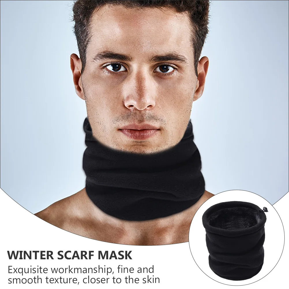 

2 Pcs Knitted Warm Neck Warmer Gaiter Heating Fleece Winter Scarf Man