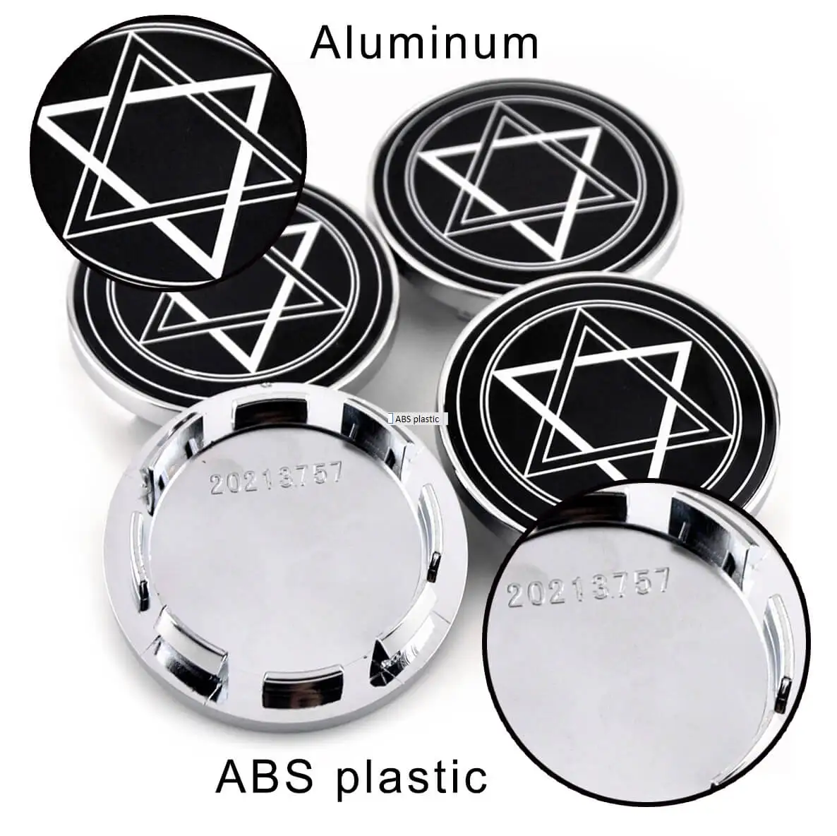 DewFlew 4Pcs Out 60mm(2.36") inner 50.5mm(1.99") Wheel Hub Cap For 2006-2013 F-150 2012-2015 F-350 Super Duty 2009-2014 Flex ABS 4