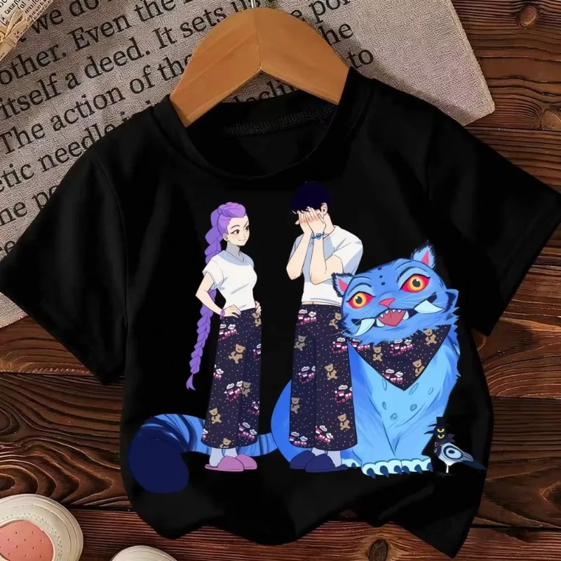 

Turtle Planet Witch Hunter Group Peripheral Printed Short-Sleeve Kids' Style for Boys & Girls Crew-Neck Pure Cotton T-Shirt