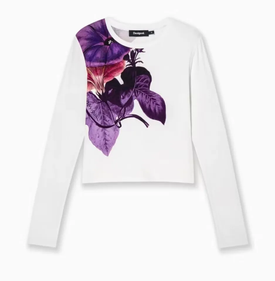 

Original order for foreign trade: A new Spanish spring and summer Tari slim-fit printed round-neck top