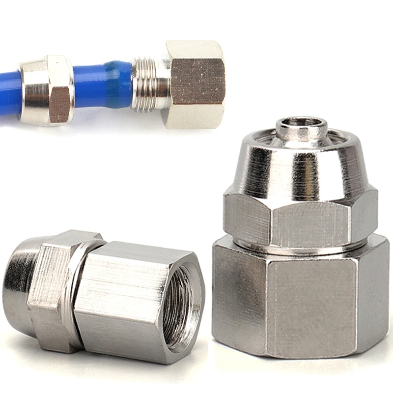 

Pneumatic Compresseor Air Fitting Nickel-plated copper 1/8”1/4”3/8”1/2” internal thread trachea quick connector 4 6 8 10 12 mm