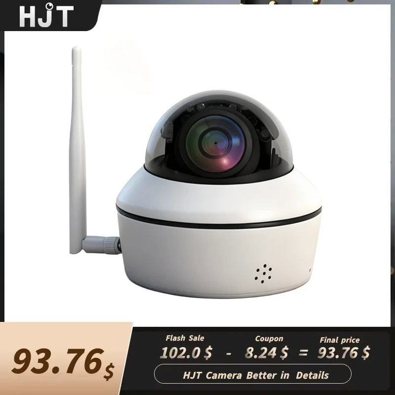 HJT 5MP WIFI PTZ Dome IP камера 5X Auto Zoom Surveillance 3.6MM Two Way Audio IR Night Version Waterproof Onvif TF Card Sl