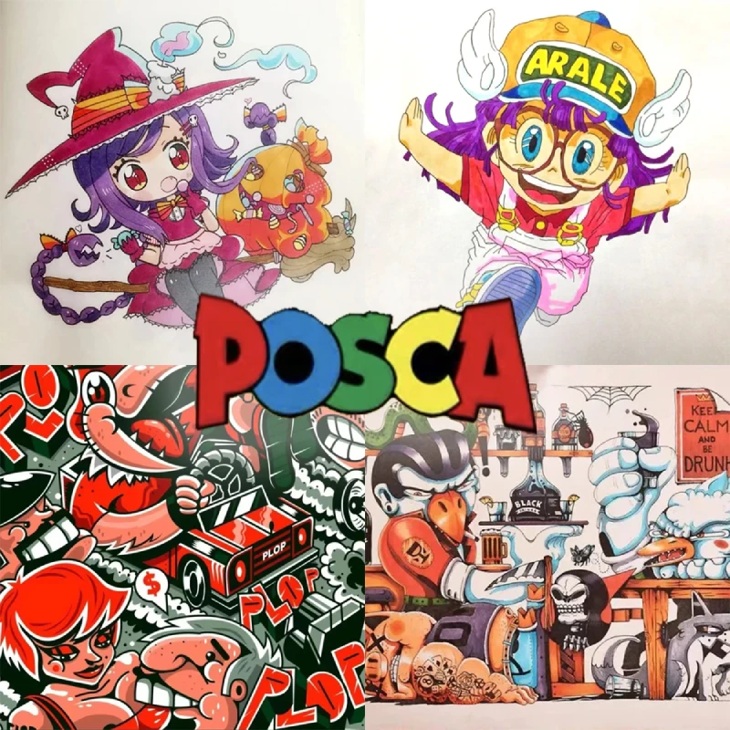 Imagem -05 - Posca Uni Pc1m Marcador de Tinta Canetas de Arte Ultrafinas com Ponta de Calibre de 07 mm Grava Qualquer Superfície de Vidro Metal Madeira Tecido Plástico