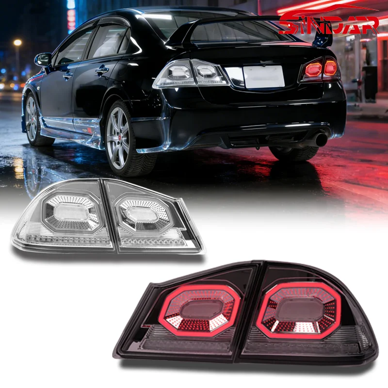 

SINDAR Auto LED Taillight Assembly Car Tail Lamp Accessories for Honda Civic FD2 TypeR 2006-2012 New Starry Sky Light Style