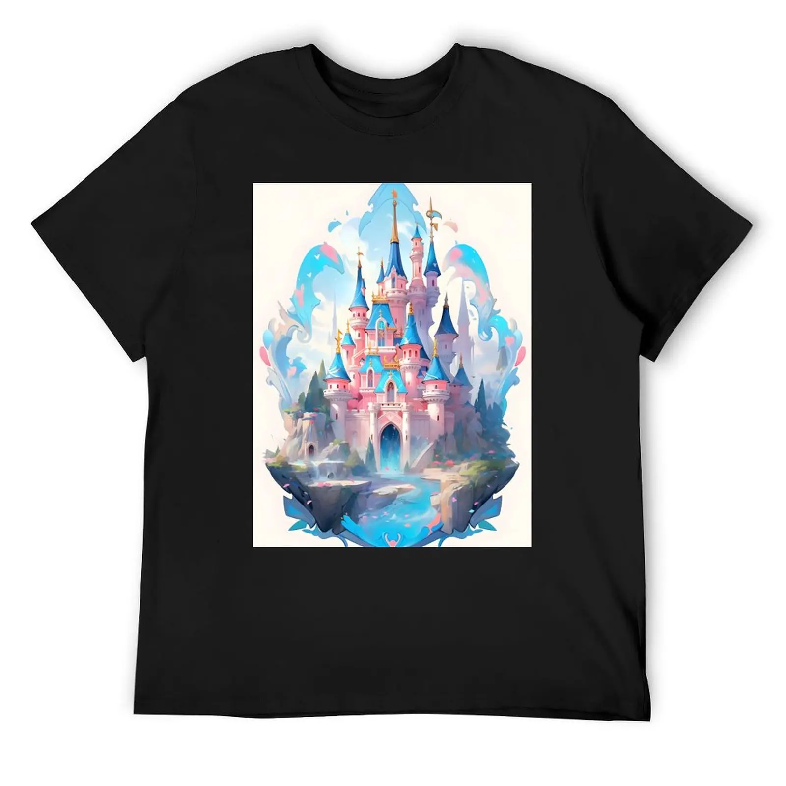 fairy tale castle in paris T-Shirt plus sizes oversized mens clothes