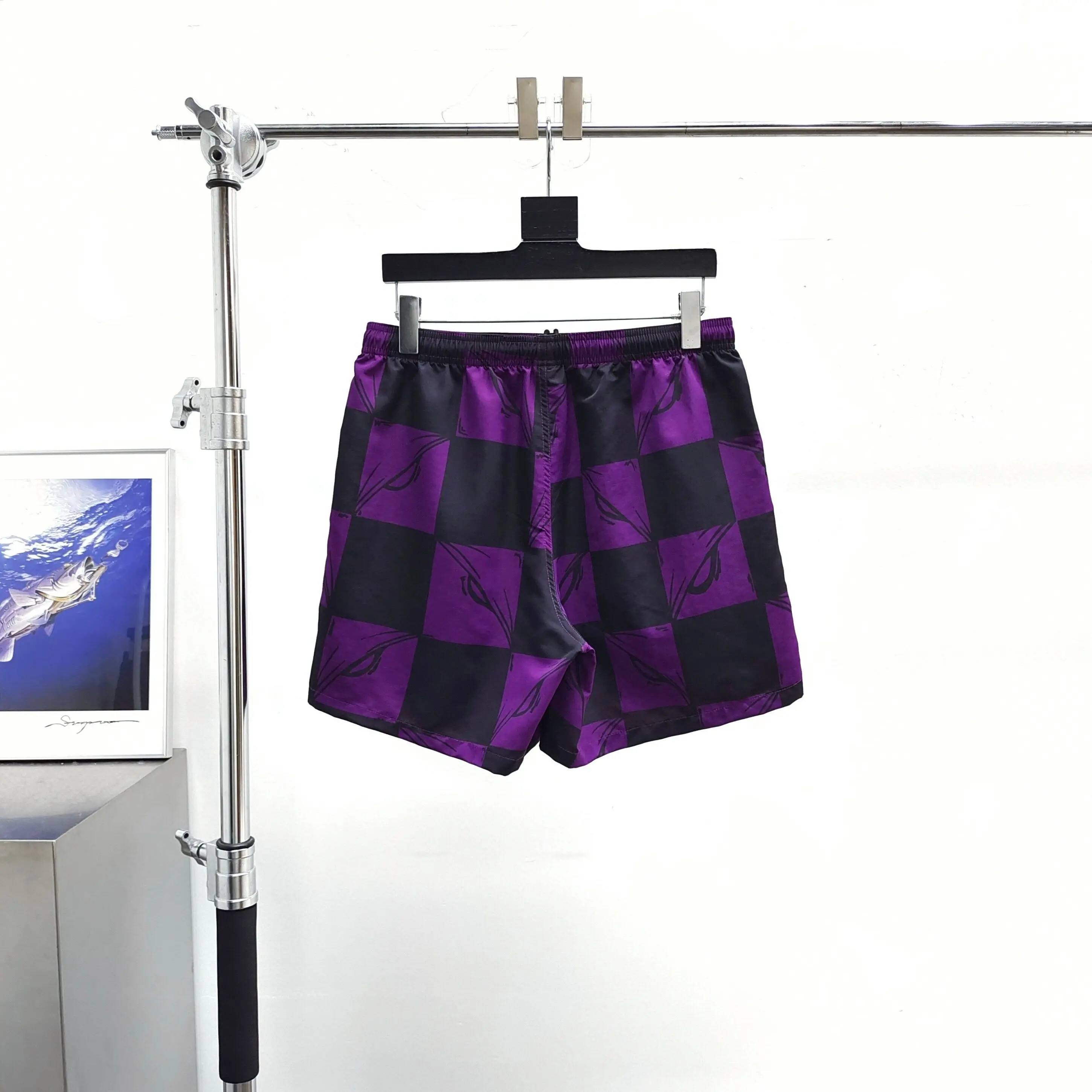 Matty Boy Anti Promo Hoodie Love Purple Black Checked Beach Shorts