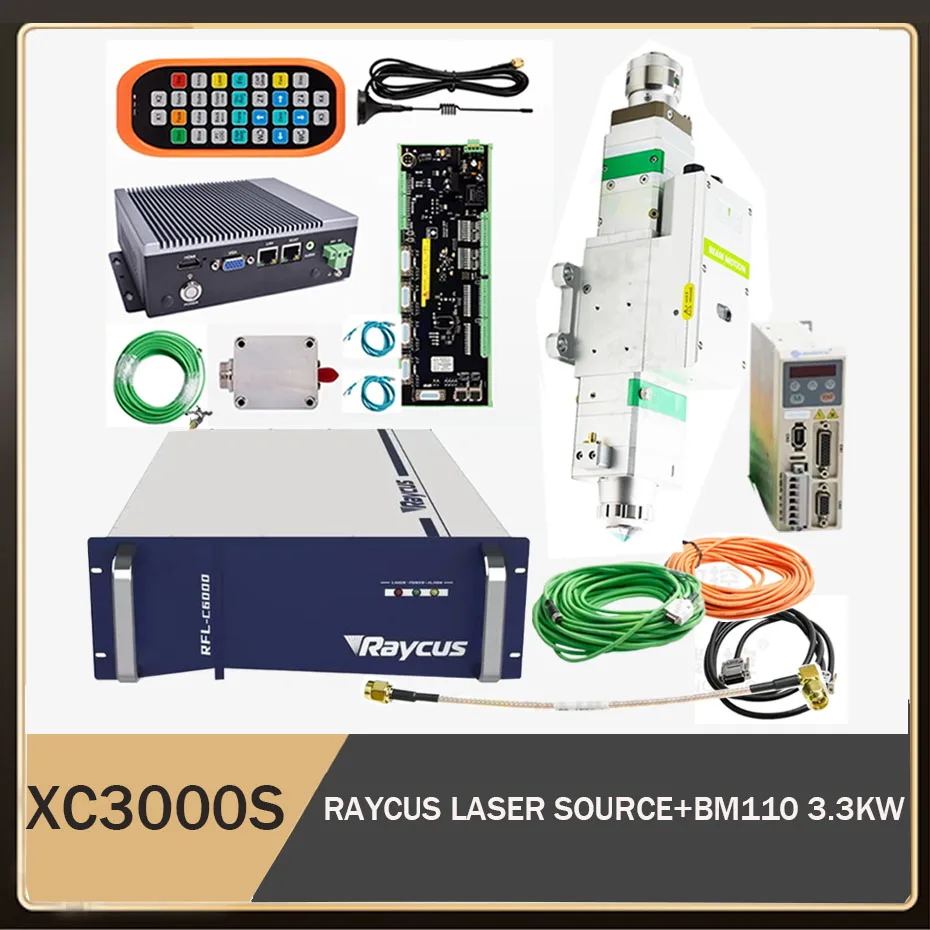 Raytools Laser Cutting Control System XC3000 Kit Laser Sources RFL-C1500/RFL-C2000/RFL-C3000 and BM110 Automatic Cutting Heads