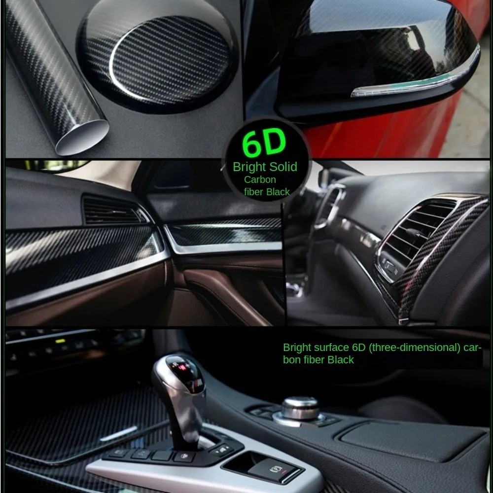 

30CM*50CM Carbon Fiber Vinyl Film High Gloss Forged Carbon Fiber Wrap Foil Sticker 6D Effect Motorcycle Stickers Decals