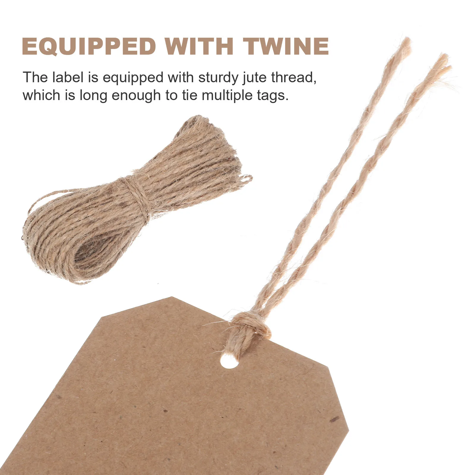 

200 pcs Wire Price With String Blank Paper Tag Inventory Labels String Kraft Paper Gift Tags For Labeling Clothing Shipping Diy