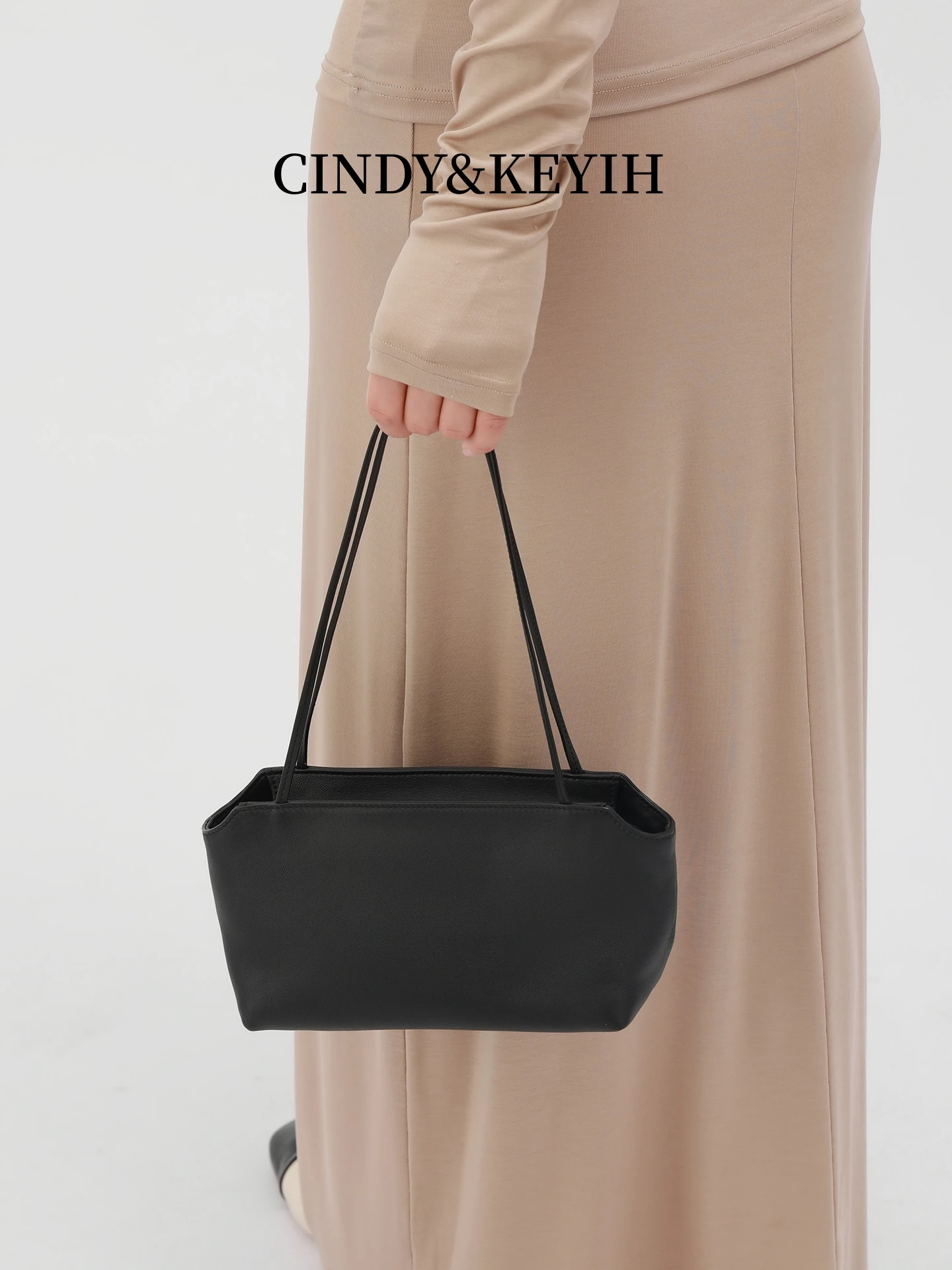 original-minimalist-retro-leather-handbag-women's-fashionable-versatile-single-shoulder-bag-commuter-bag-breadstick-bag