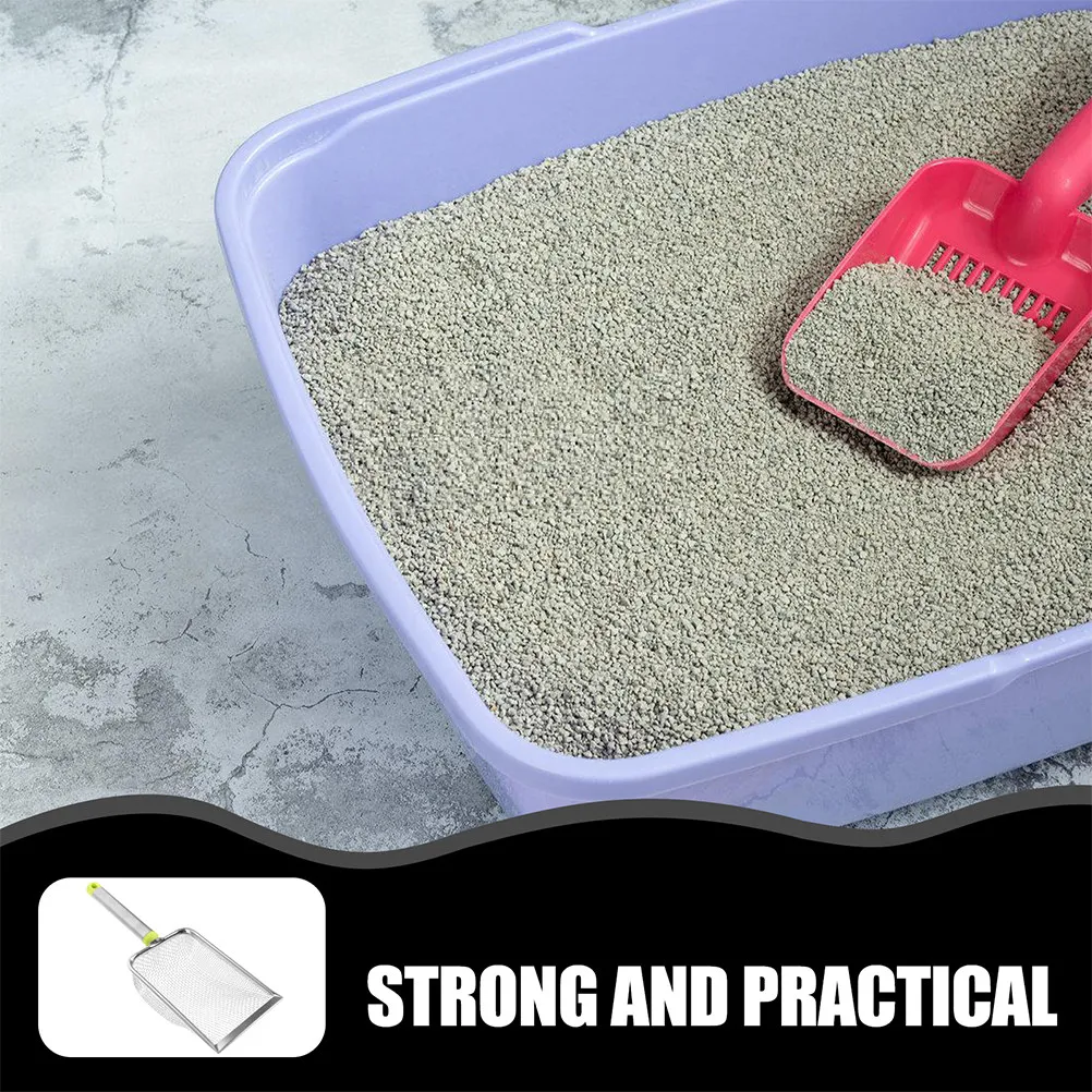 Heavy Duty Stainless Steel Cat Litter Scoop with Tight Mesh Design for Cat Sand Poop Removal Reptile Cage Cleaning Metal Litter view 6