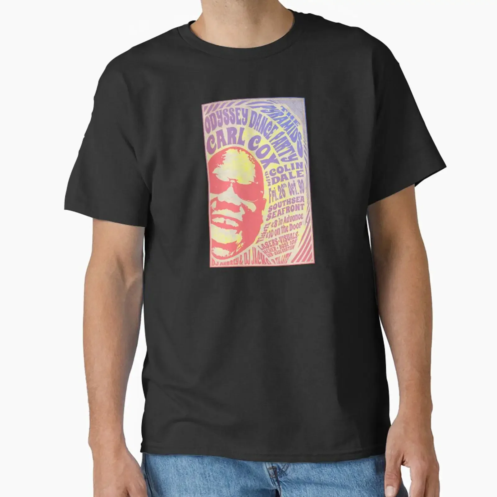 Carl Cox at the Portsmouth Pyramids with Colin Dale 1990 Classic T Shirt vintage Washed Breathable Slightly streetwear