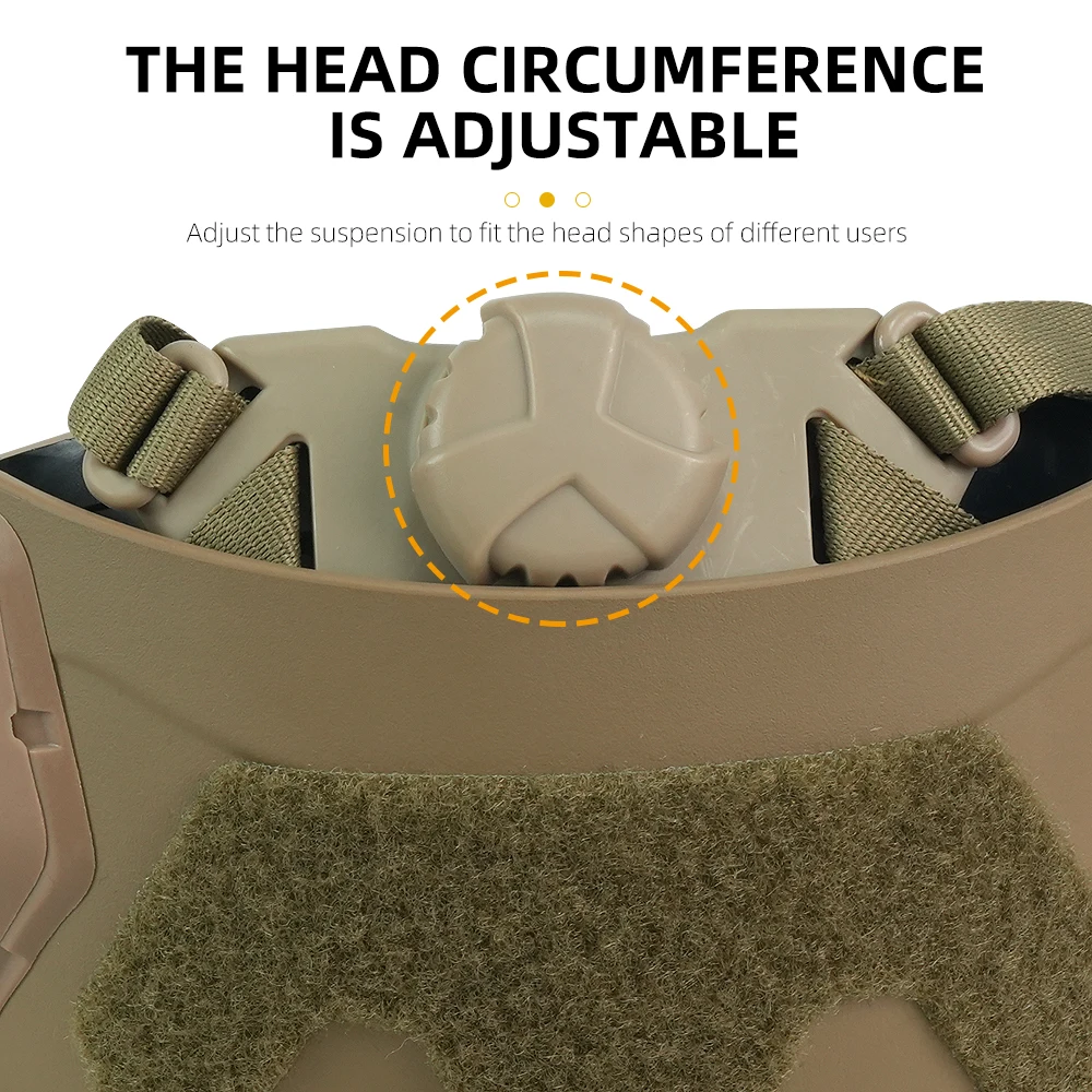 BOOIU Fast Tactical Helmet Adjustable Knob ABS High Cut Guide Rail Damping Protective Helmet Outdoor Airsoft Military Helmets