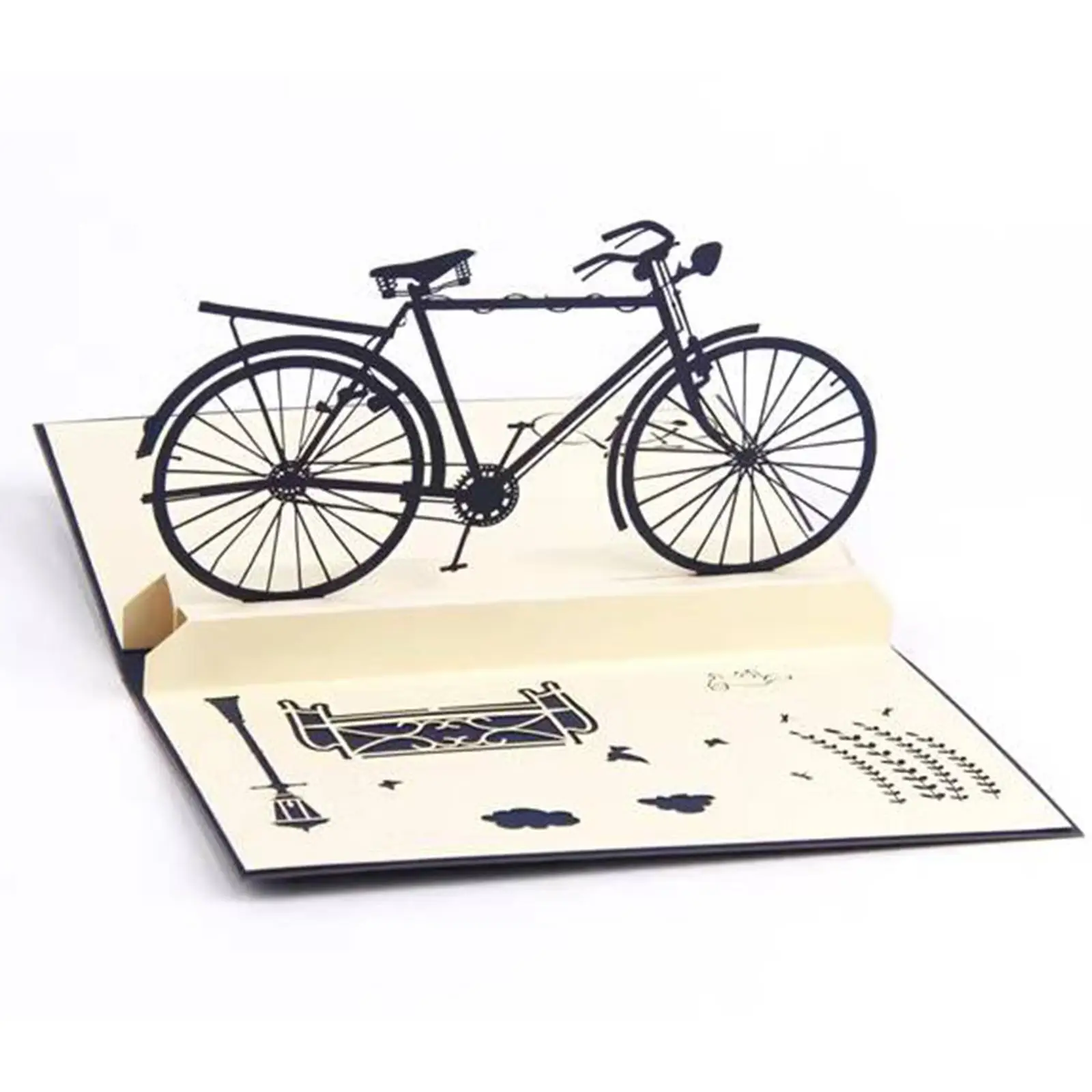 Retro Style Bicycle Popup Card Fathers Day Greeting Card for Thanksgiving