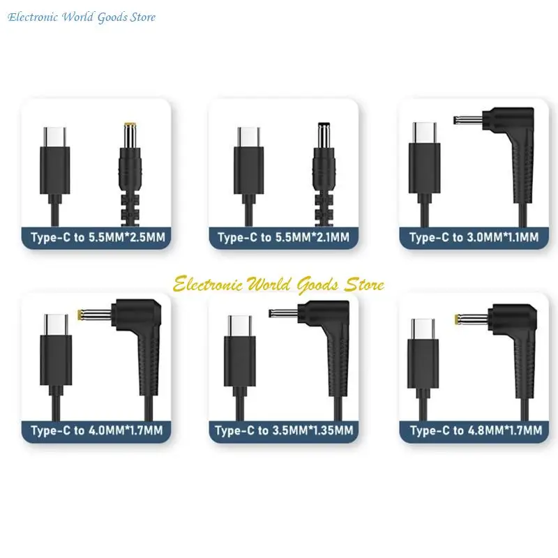 A3PD DC5.5x2.5mm to Type-C Cable for WiFi Router Speaker LED Light 12V (3.5x1.35 4.0x1.7 3.0x1.1 4.8x1.7 5.5x2.5 Converter)