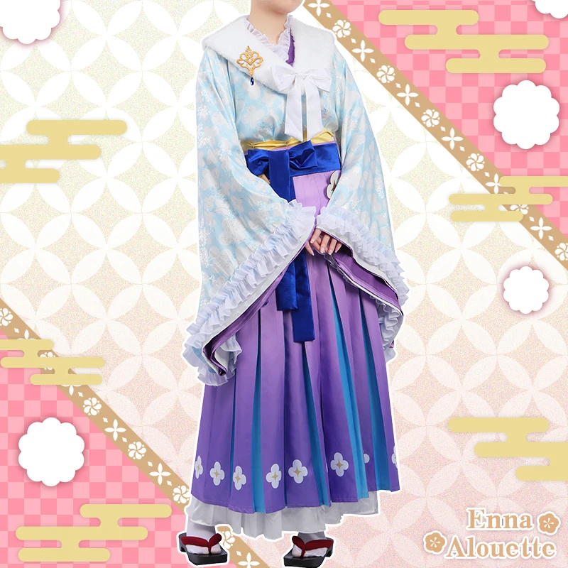 InYOYO Enna Alouette Cosplay Costume Vtuber Nijisanji Near Year Kimono Halloween Party Outfit Custom Made Unisex S-3XL