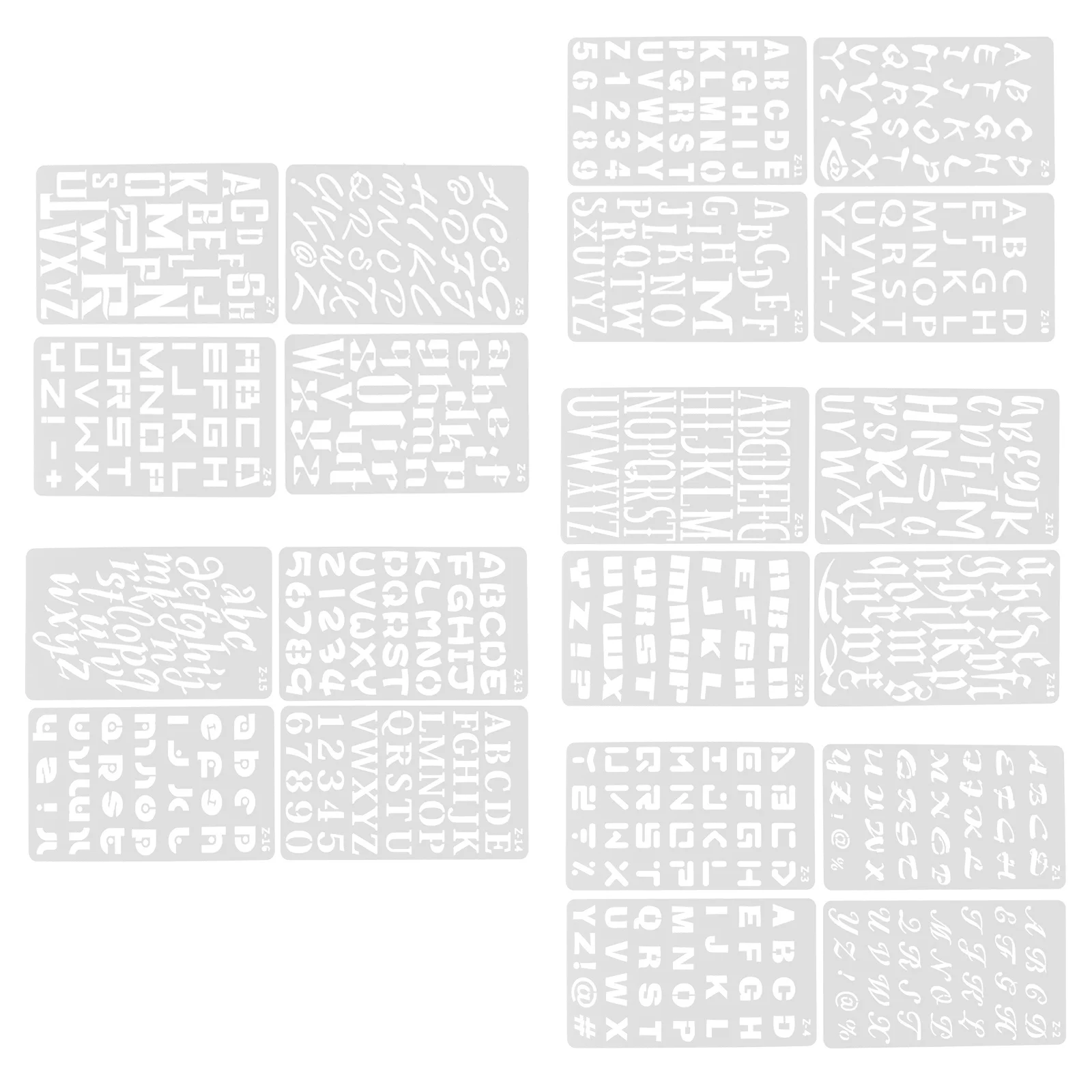 20 ورقة استنسل حروف للحيوانات الأليفة قوالب رسم أبجدية للبخاخة DIY لوازم فنية للحرف اليدوية
