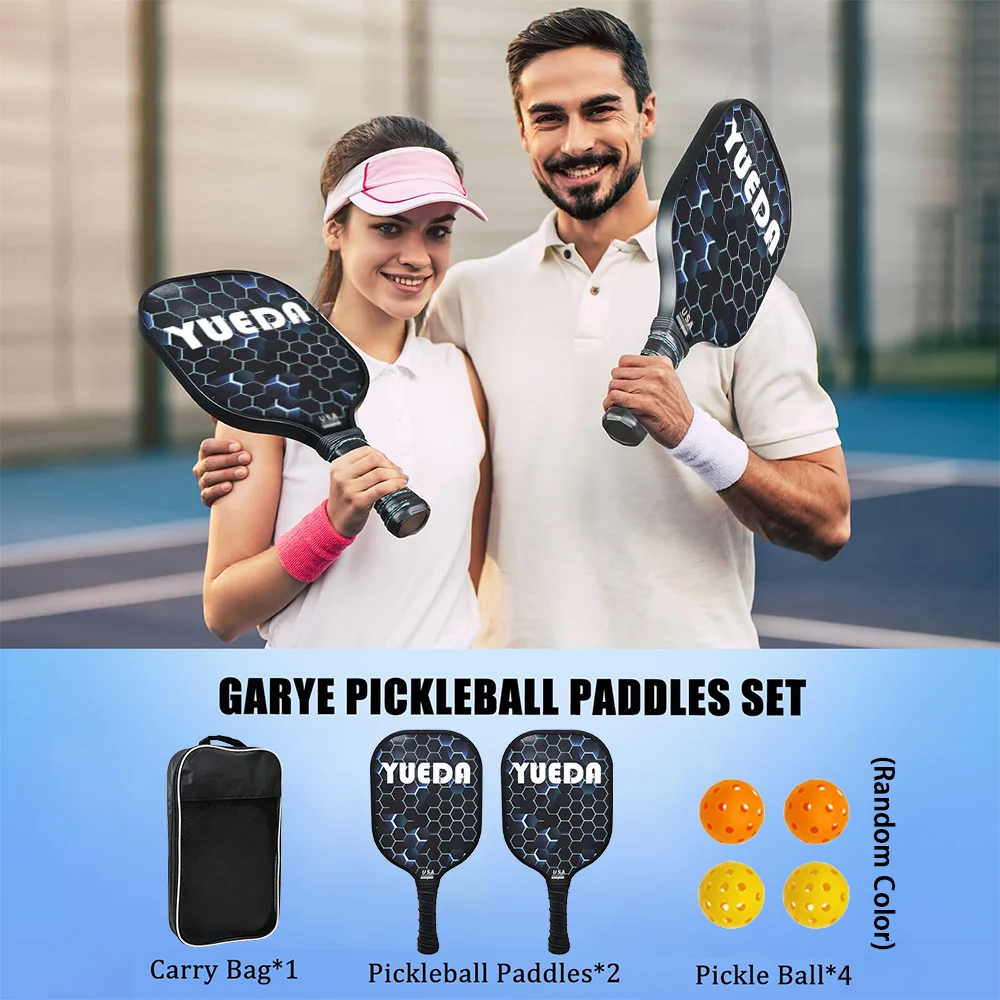 Poplar Wood Pickleball Paddle Lightweight With Carry Bag Pickleball Racket Easy Storage Colorful Pickleball Paddle Set image 5