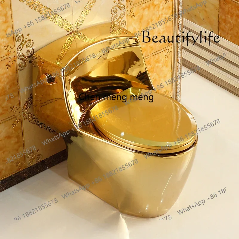

European-style Side-press Toilet, Golden Toilet, Super Swirl Siphon Water-saving And Deodorant Toilet