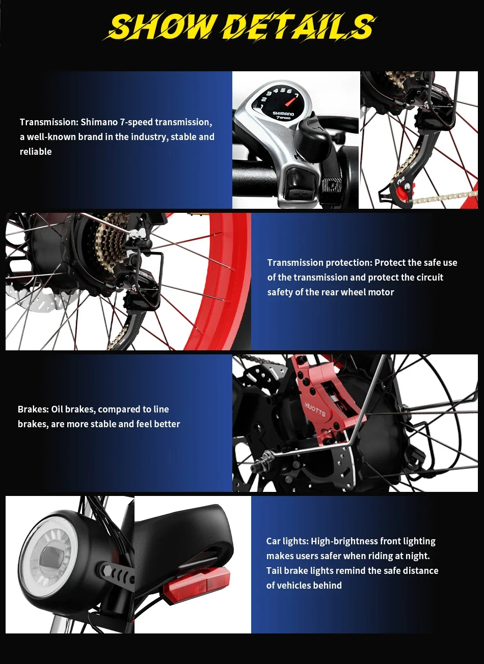 DUOTTS N26 Elektrofahrrad 48V20AH Akku E-Bike 26*4,0 Zoll Fat Tire Erwachsenen-Elektrofahrrad – Detail 6