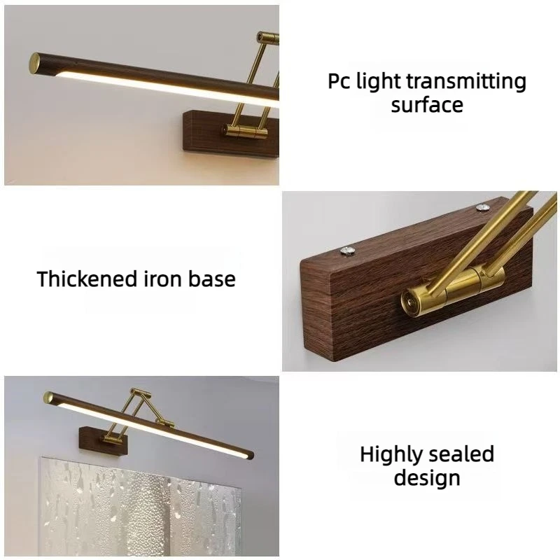 Iron LED Mirror Front Lamp Modern Minimalism Mirror Light Bedroom Bathroom Living Room Lighting Lamps Tricolor Decoration Lights - view 6