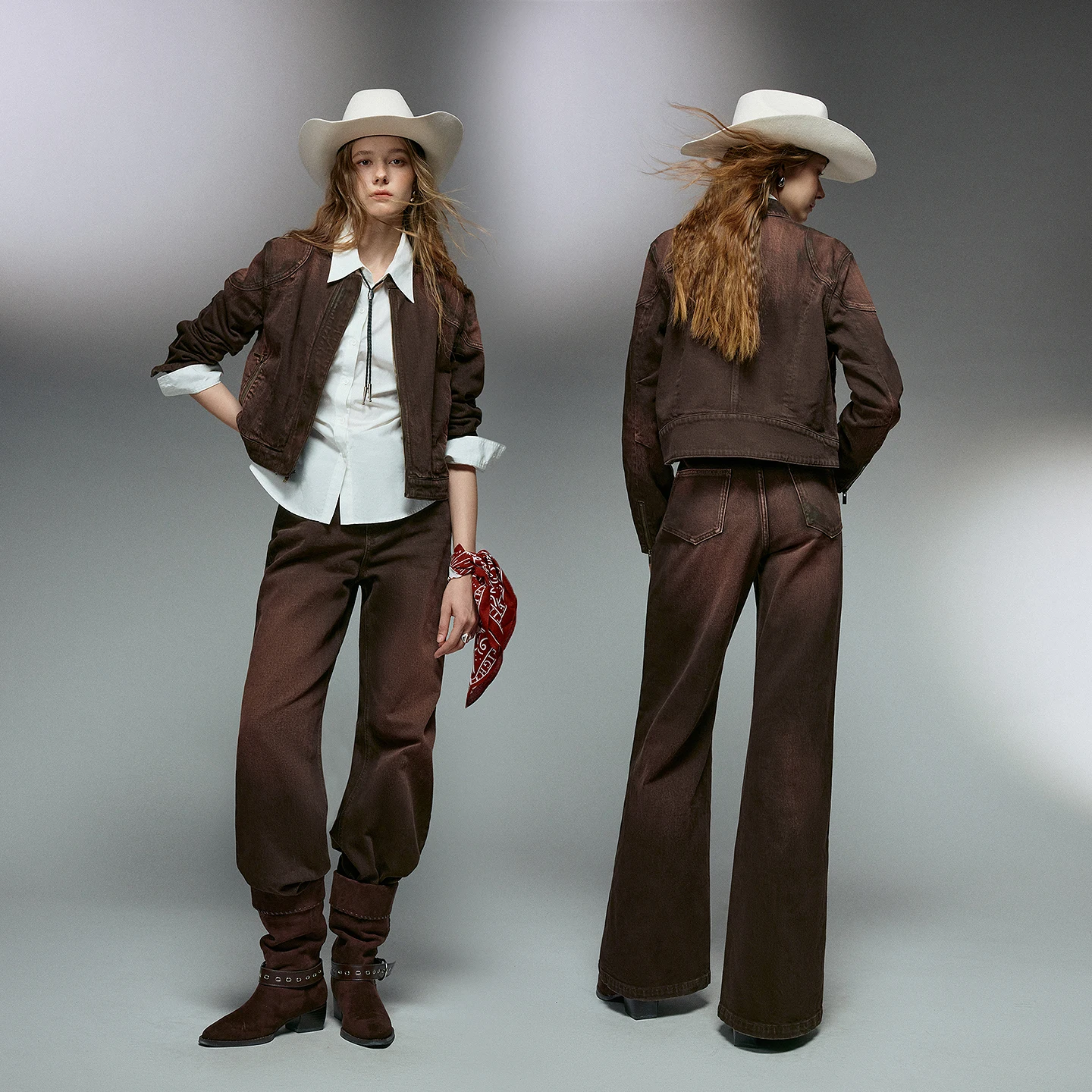 TOYOUTH جينز نسائي متوهج 2025 شتاء جديد سروال متوهج نحيف متوسط الارتفاع #5