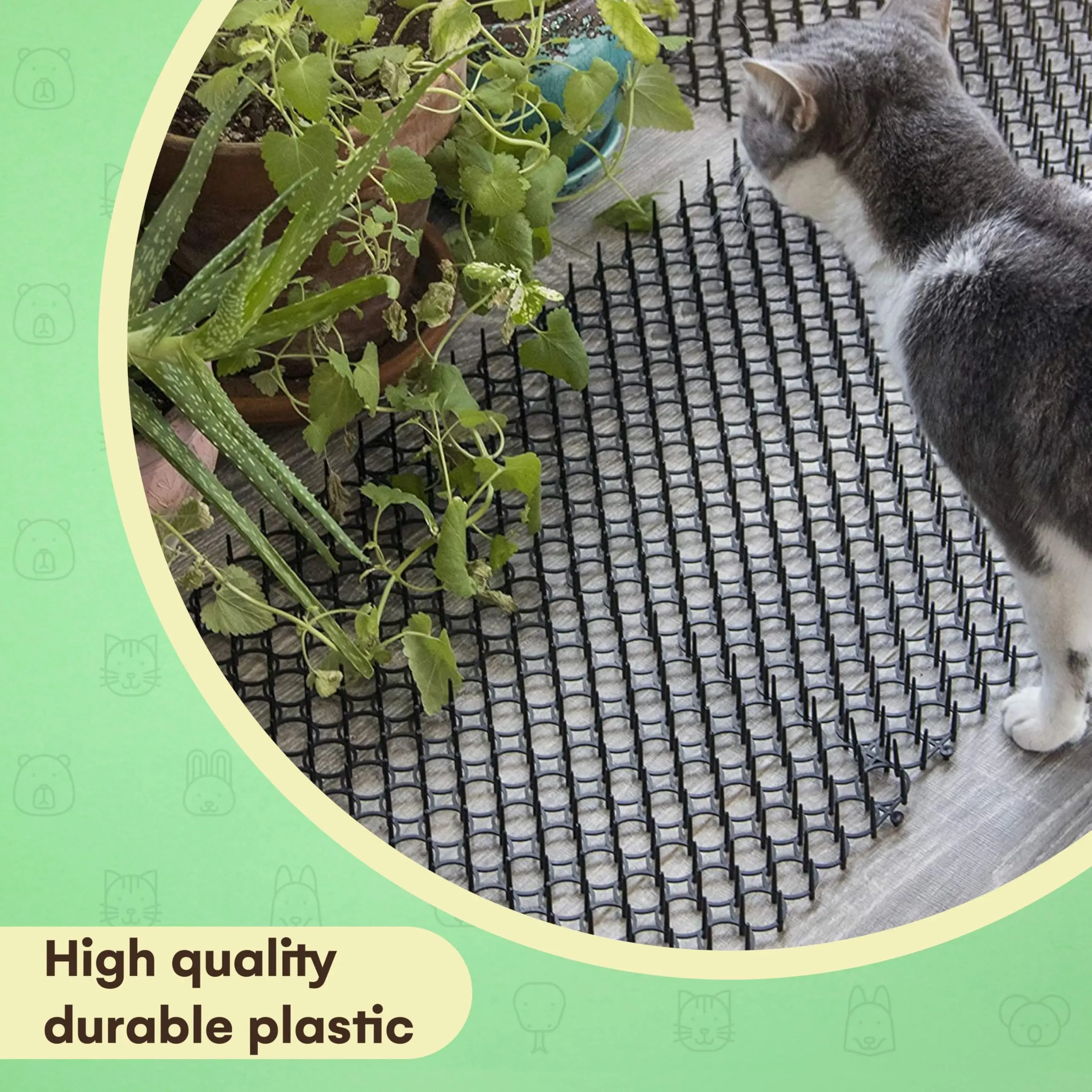 Cat Deterrent Mat Anti Cat Dog Network Repellent Training Plastic Spike Mat for Keeping Away Cats Dogs Protecting Plants Garden