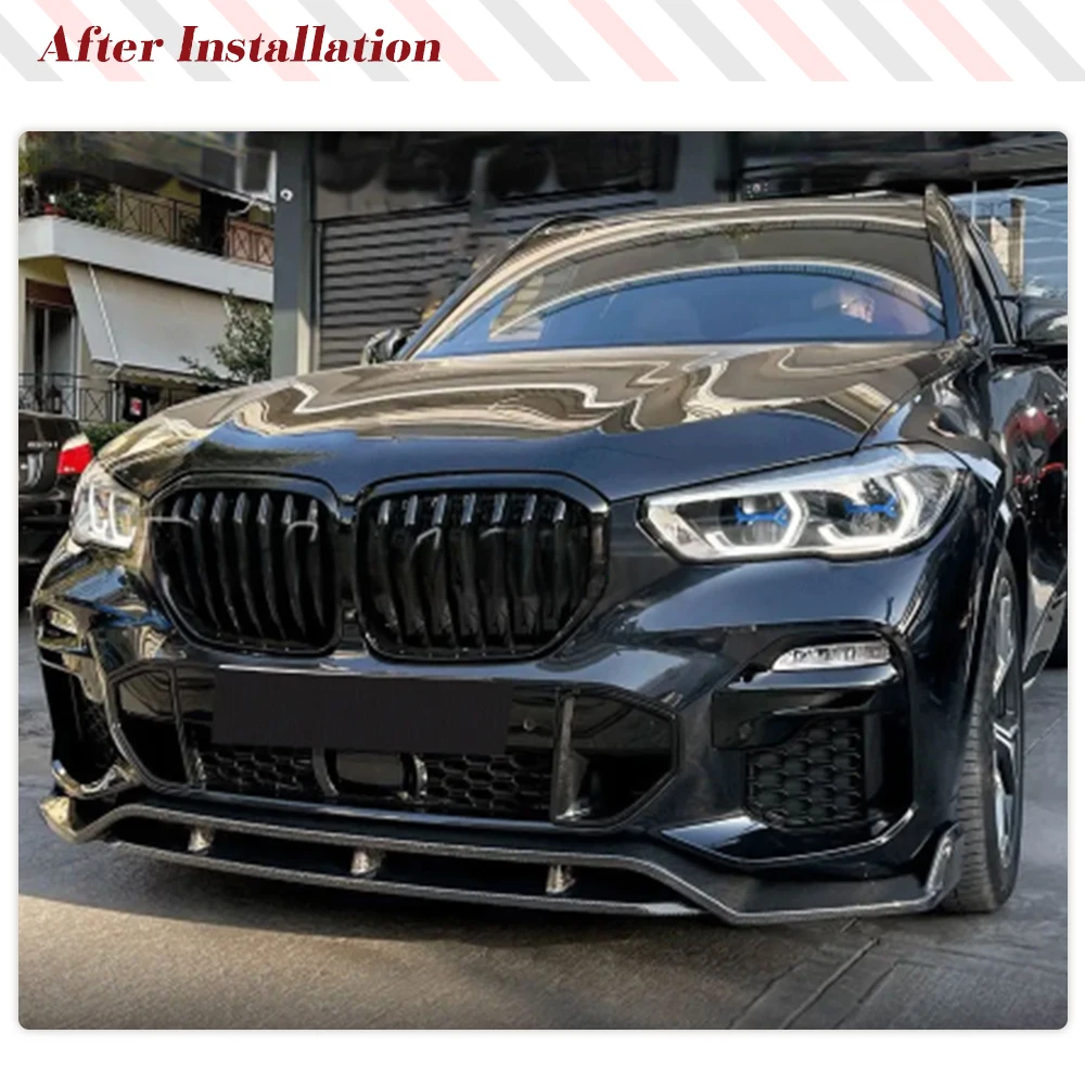 Carbon Fiber Car Front Bumper Lip Spoiler Splitters For BMW X5 G05 M-Sport 2019 2020 Front Bumper Chin Lip Spoiler Guard 4PCS