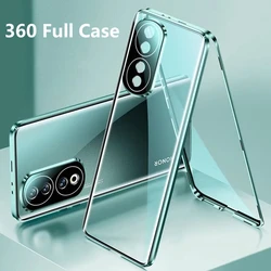 360 Full Case For Honor 90 Case Double Sided Magnetic Adsorption Tempering Glass Protection Clear Phone Cover For Honor 90 5G
