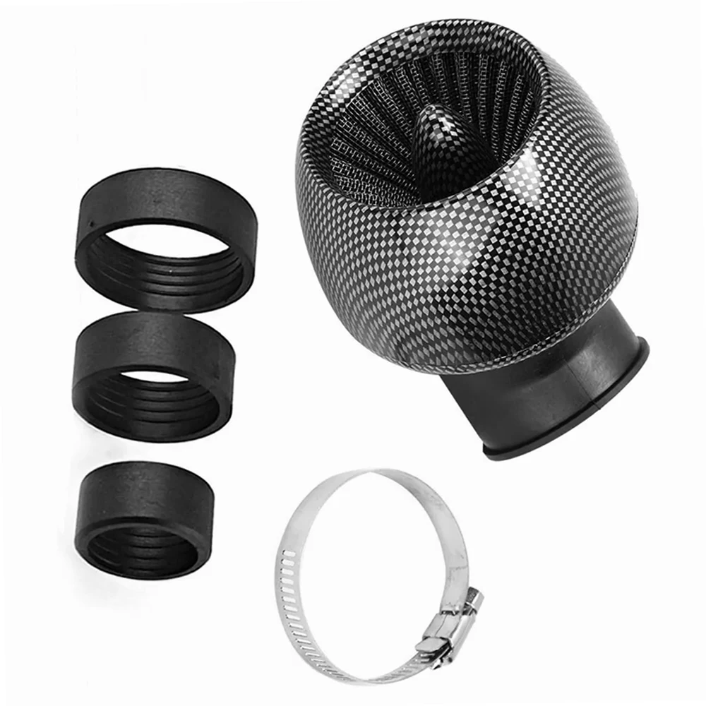 28-48mm Bend Elbow Motorcycle Motorbike Air Filter Cleaner Carbon Fiber Black Universal for Motorcycle Parts