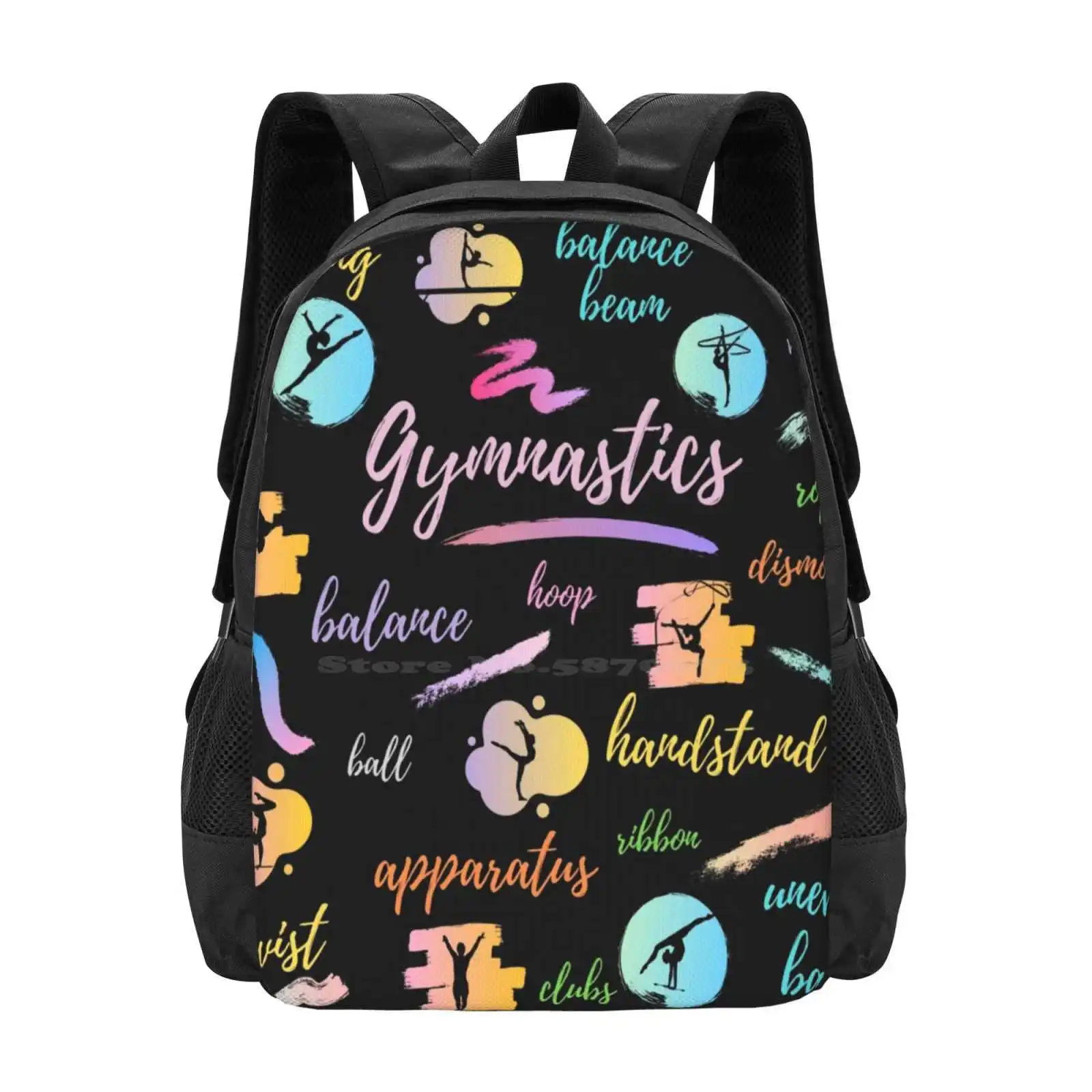 Gymnastics Words-Artistic Gymnastics-Rhythmc Gymnastics New Arrivals Unisex Bags Student Bag Backpack Gymnasticstshirt