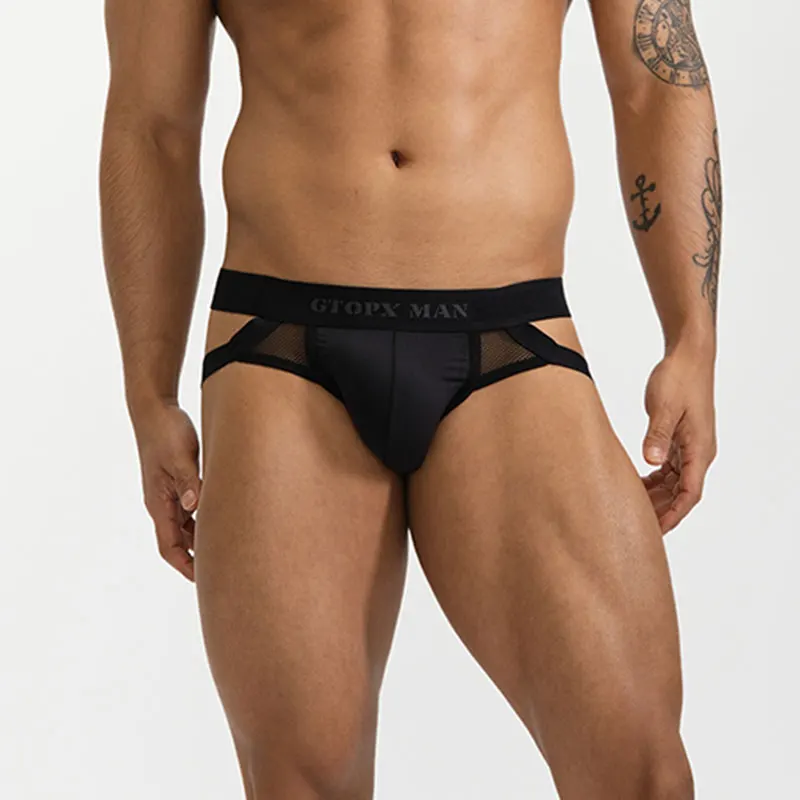 

Mens Solid G-string And Thong Underwear Ice Silk Sexy Gay Sissy Panties Hombre Jockstrap Penise Bag Breathable Thin Underpants