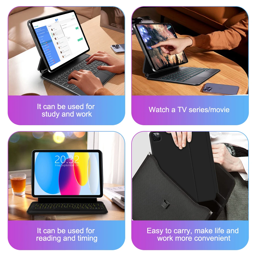 Magic Keyboard For iPad Air 11 13 M2/M3/M4,Air 4 5 Pro 11 12.9,For