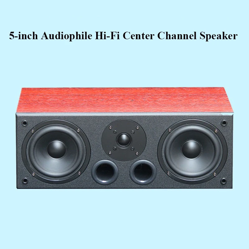 Caixa de Som Passiva Estéreo Central de 5 Polegadas, 200W de Potência de Saída, HIFI, de Madeira, para Audiófilos, para Home Theater, com Tweeter de 4 Polegadas
