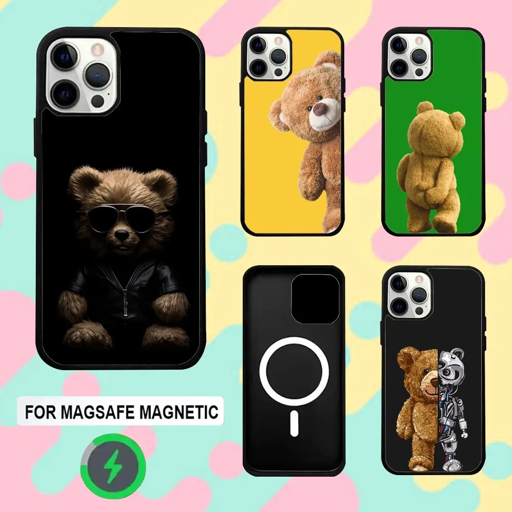 

Funny T-Teddy B-Bear Phone Case For iPhone 16e,16,15,14,13,12,11,Plus,Pro,Max,Mini Magsafe Magnetic Wireless Charging