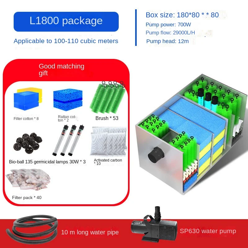 

Large Stainless Steel Fish Pond Filter Water Circulation Filtration System Outdoor Large Filter Box Water Purification Equipment