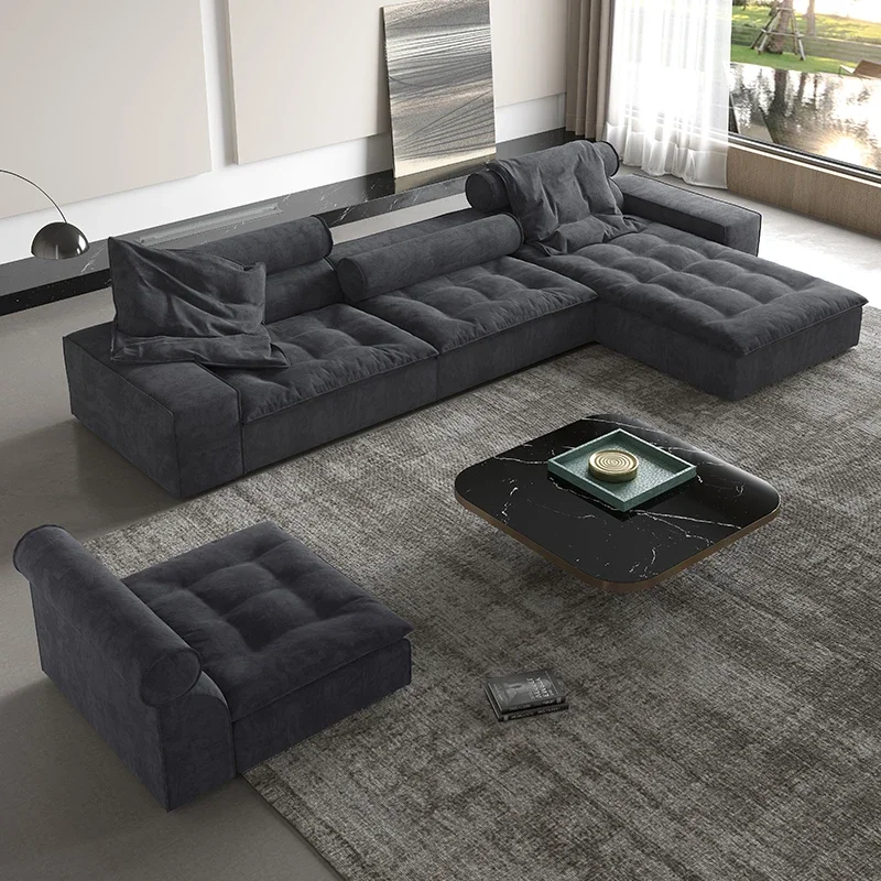 Italian modern luxury living room sofa villa design L-shaped corner section