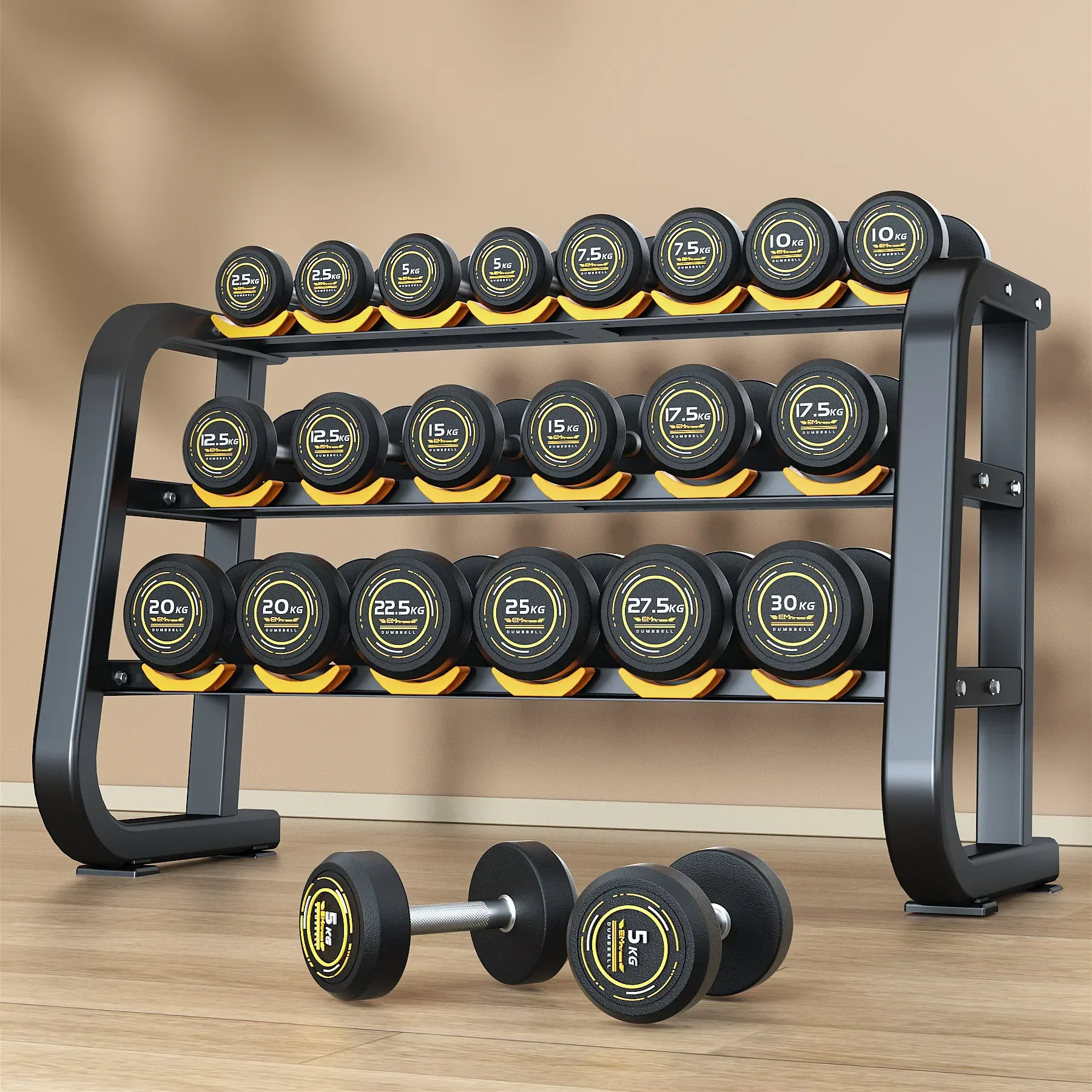 

Rubber Steel Dumbbell Set Wholesale Mancuernas 2.5-30kg Kettlebell Barbell Gym Weight Pesa Rusa Ajustable Strength Training