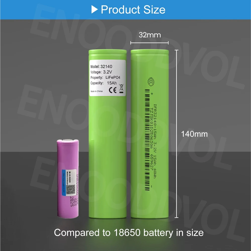 15Ah 32140 Lifepo4 Battery 3.2V 48WH Large Capacity Scooter Battery Cell A-grade Lifepo4 32140 Eve for Assembling Battery Pack