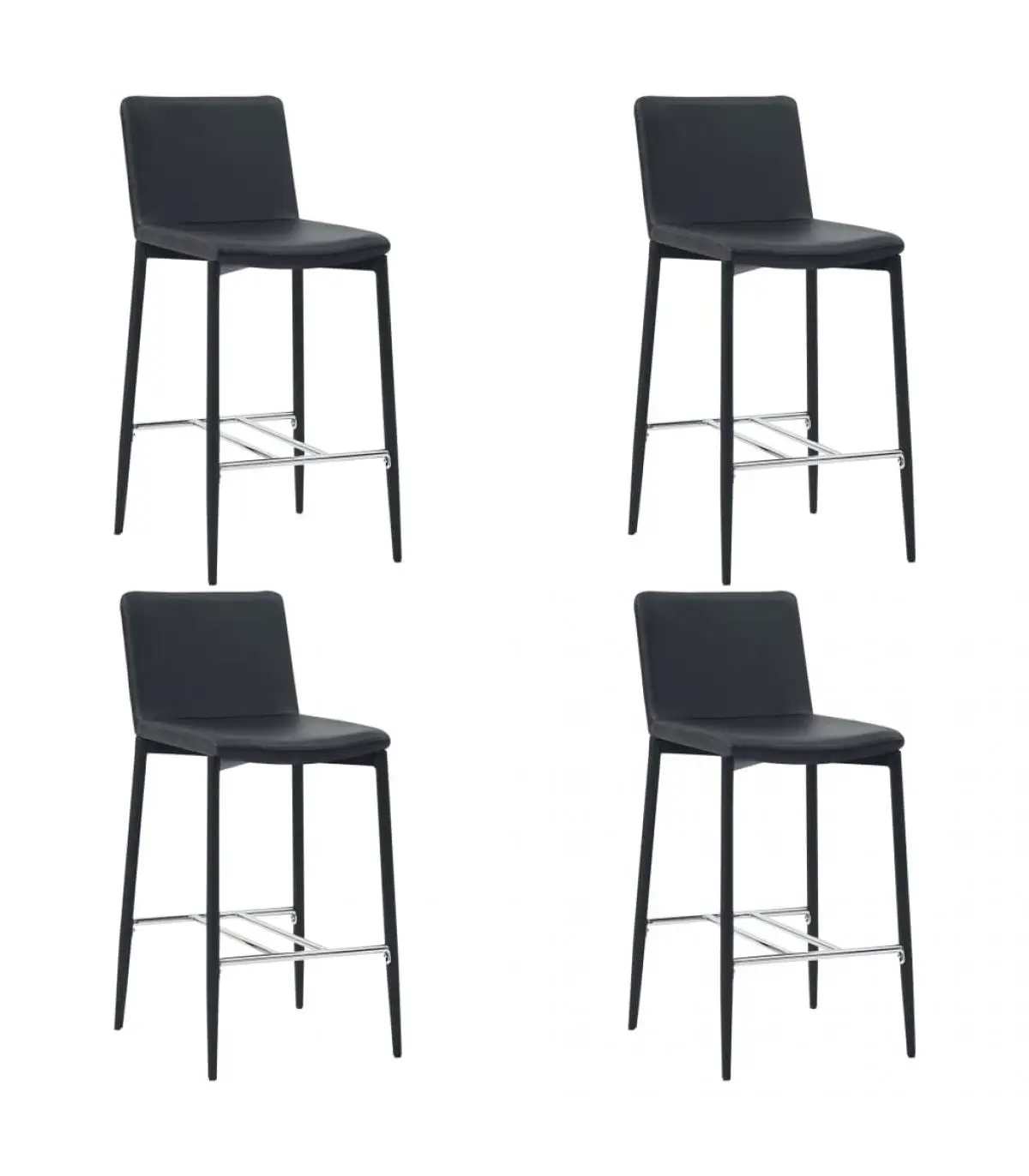 Kitchen stools kitchen stool 4 units black synthetic leather