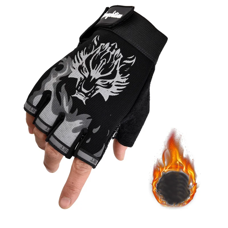 

Wolf Head Breathable Half-Finger Gloves Outdoor Riding Mountain Bike Motorcycle Gloves Anti-Slip Wear-Resistant Equipment