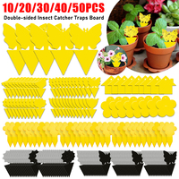 10-50PCS Sticky Traps Fruit Fly Trap Yellow Sticky Bug Trap for Indoor Outdoor Use Insect Pest Control Garden Strong Glue Plant
